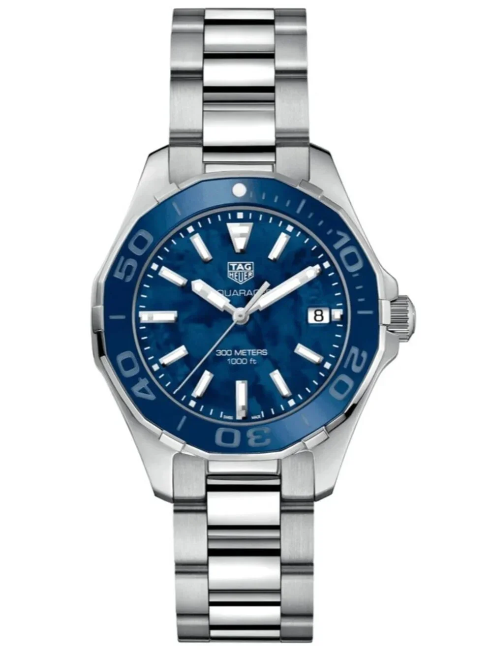 Tag Heuer Aquaracer WAY131S Steel Ceramic Mother of Pearl Blue Dial Womens Watch